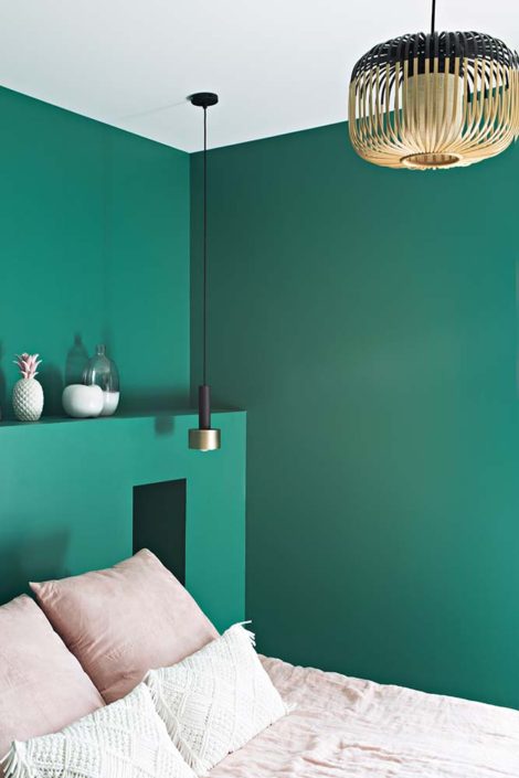 Caroline-Desert-Decoratrice-interieur-Rennes-Paris-chambre-peinture-mur-vert-emeraude-gahard11